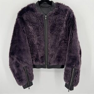 Marcell Von Berlin Purple Faux Fur Jacket w/ lamb skin trim